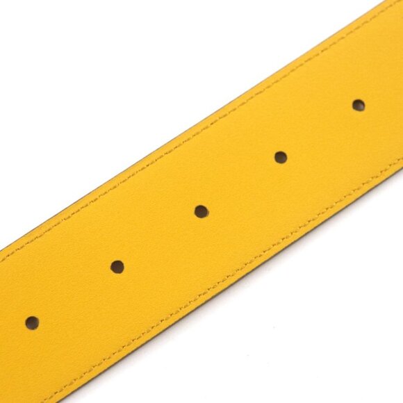 Gucci Memorable Buckle g Logo Buckle Bicolor Leather Belt Yellow Blue main image 7